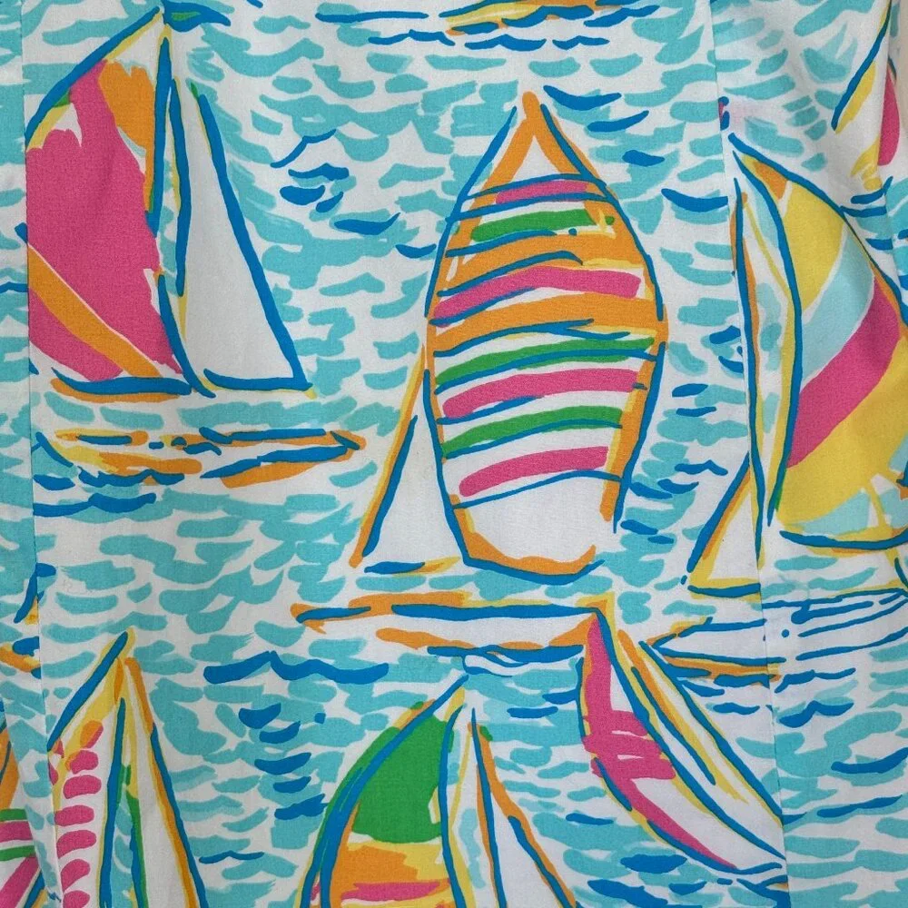 🎉HP🎉 Lilly Pulitzer Size 00 You Gotta Regatta Sailboats Strapless Franco Dress - Picture 13 of 16